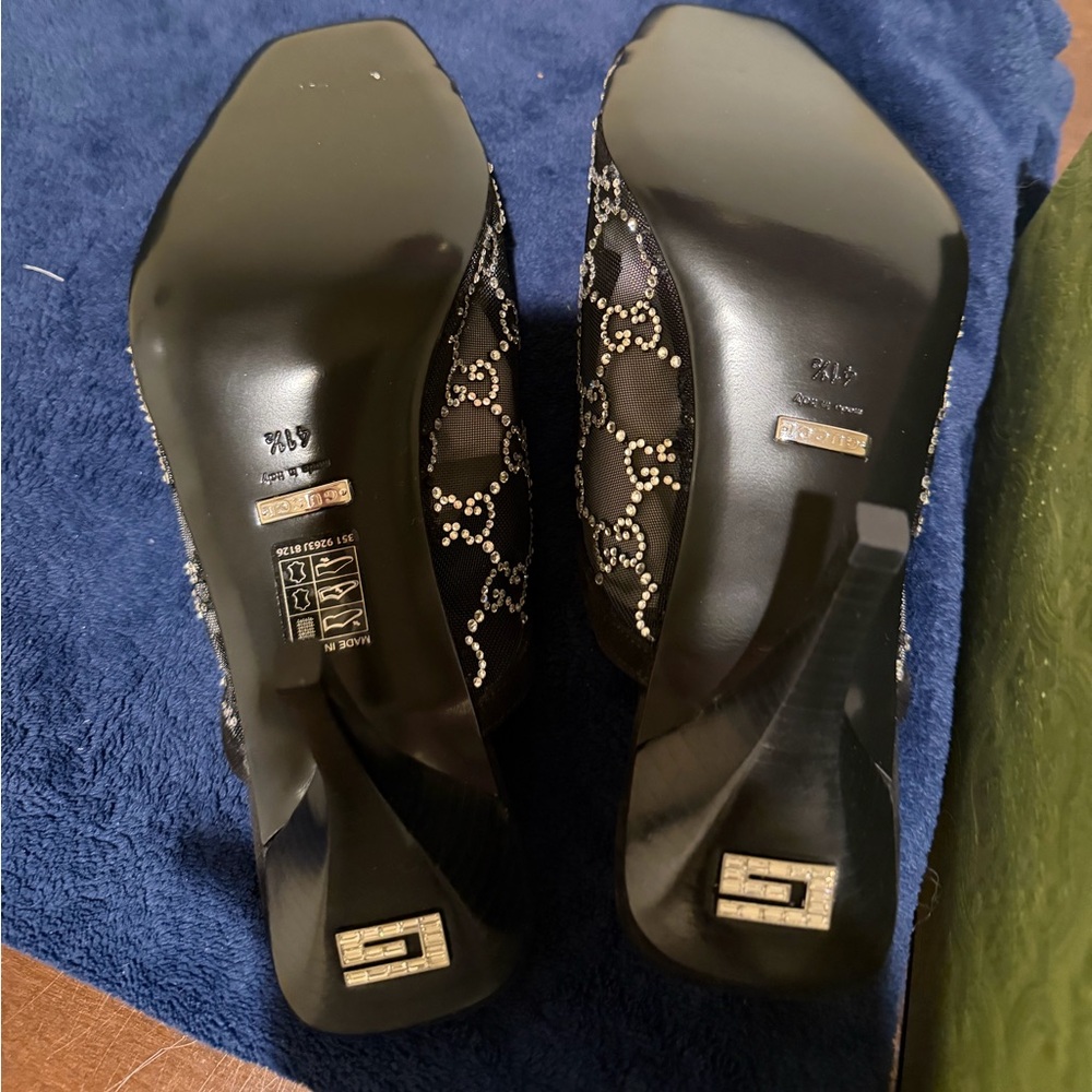 New💕Gucci Black Embellished Slides - Picture 7 of 8